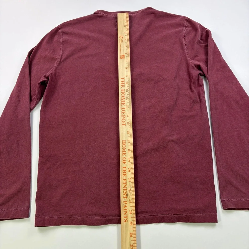Abercrombie & Fitch Garment Dyed Henley Mens Medium Burgundy Long Sleeve Cotton
